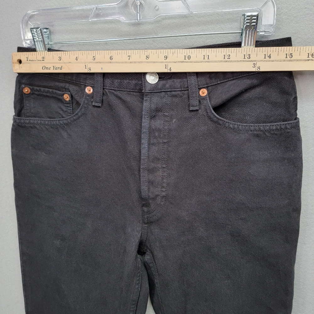 REDONE ORIGINALS HIGH RISE STRAIGHT LEG RAW HEM, SIZE 28 - Picture 6 of 12